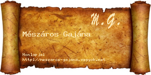 Mészáros Gajána névjegykártya